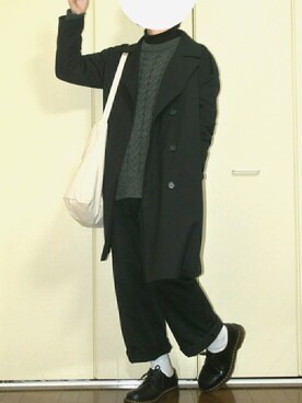 「Dr. Martens（ドクターマーチン）のDr.Martens / ドクターマーチン 1461 3EYE GIBSON SHOE 3ホール ギブソン シューズ ブーツ（ブーツ）」を使った、しま🦓さん（メンズ・170cm）の冬コーディネート