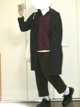 「Dr. Martens（ドクターマーチン）のDr.Martens / ドクターマーチン 1461 3EYE GIBSON SHOE 3ホール ギブソン シューズ ブーツ（ブーツ）」を使った、しま🦓さん（メンズ・170cm）の冬コーディネート