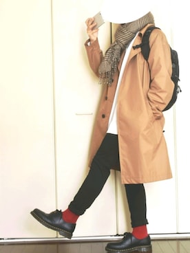 「Dr. Martens（ドクターマーチン）のDr.Martens / ドクターマーチン 1461 3EYE GIBSON SHOE 3ホール ギブソン シューズ ブーツ（ブーツ）」を使った、しま🦓さん（メンズ・170cm）の冬コーディネート