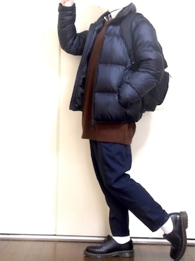 「Dr. Martens（ドクターマーチン）のDr.Martens / ドクターマーチン 1461 3EYE GIBSON SHOE 3ホール ギブソン シューズ ブーツ（ブーツ）」を使った、しま🦓さん（メンズ・170cm）の冬コーディネート