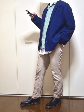 「JUNRED（ジュンレッド）のアイテム（その他アウター）」を使った、しま🦓さん（メンズ・170cm）の春コーディネート