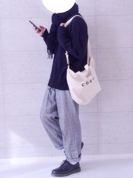 「Dr. Martens（ドクターマーチン）のDr.Martens / ドクターマーチン 1461 3EYE GIBSON SHOE 3ホール ギブソン シューズ ブーツ（ブーツ）」を使った、しま🦓さん（メンズ・170cm）の冬コーディネート