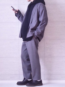 「Dr. Martens（ドクターマーチン）のDr.Martens / ドクターマーチン 1461 3EYE GIBSON SHOE 3ホール ギブソン シューズ ブーツ（ブーツ）」を使った、しま🦓さん（メンズ・170cm）の冬コーディネート