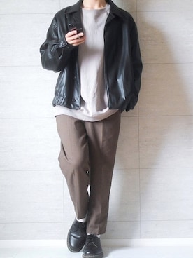 「Dr. Martens（ドクターマーチン）のDr.Martens / ドクターマーチン 1461 3EYE GIBSON SHOE 3ホール ギブソン シューズ ブーツ（ブーツ）」を使った、しま🦓さん（メンズ・170cm）の春コーディネート