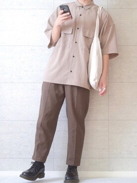 「Dr. Martens（ドクターマーチン）のDr.Martens / ドクターマーチン 1461 3EYE GIBSON SHOE 3ホール ギブソン シューズ ブーツ（ブーツ）」を使った、しま🦓さん（メンズ・170cm）の春コーディネート