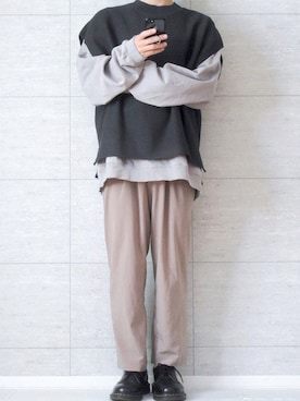 「Dr. Martens（ドクターマーチン）のDr.Martens / ドクターマーチン 1461 3EYE GIBSON SHOE 3ホール ギブソン シューズ ブーツ（ブーツ）」を使った、しま🦓さん（メンズ・170cm）の春コーディネート