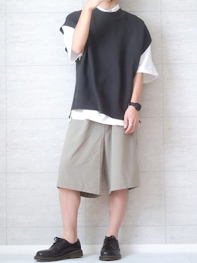 「Dr. Martens（ドクターマーチン）のDr.Martens / ドクターマーチン 1461 3EYE GIBSON SHOE 3ホール ギブソン シューズ ブーツ（ブーツ）」を使った、しま🦓さん（メンズ・170cm）の春コーディネート