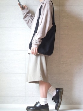 「Dr. Martens（ドクターマーチン）のDr.Martens / ドクターマーチン 1461 3EYE GIBSON SHOE 3ホール ギブソン シューズ ブーツ（ブーツ）」を使った、しま🦓さん（メンズ・170cm）の春コーディネート