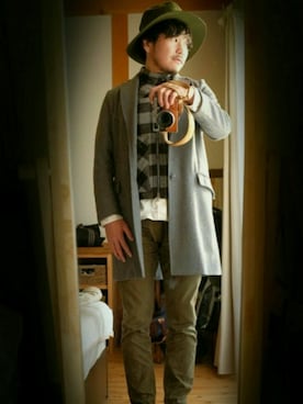 「アイテム（カメラ/カメラグッズ、シルバー系）」を使った、まつさん（メンズ・173cm）の冬コーディネート