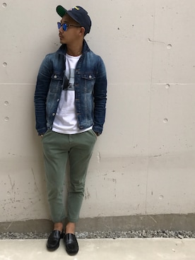 「united arrows」｜「アイテム（デニムジャケット）」を使った、$$$_threearrowsさん（メンズ・165cm）の春コーディネート