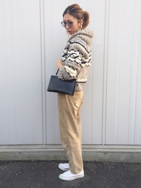 「アイテム（ピアス（両耳用））」を使った、えーゆーさん（レディース・165cm・30代）の秋コーディネート