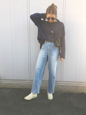 「HOLIDAY（ホリデイ）のHOLIDAY PACKABLE MINI BAG パッカブルホリデイミニバッグ（ショルダーバッグ）」を使った、えーゆーさん（レディース・165cm・20代）の秋コーディネート