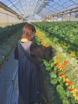 「GU（ジーユー）のアイテム（トップス、ブラック系）」を使った、yuka.nさん（レディース・151cm）の冬コーディネート