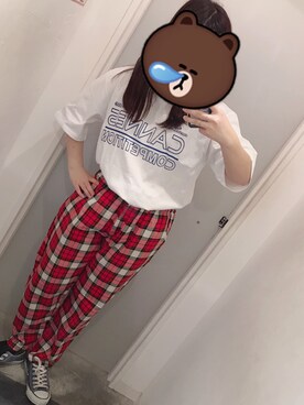 「CONVERSE（コンバース）のCONVERSE コンバース オール スター オックス / ALL STAR OX (NVY) 32160325（スニーカー）」を使った、i230さん（レディース・157cm）の夏コーディネート