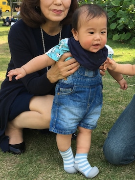 「生後6ヶ月」｜「アイテム（オールインワン・サロペット）」を使った、kanataさん（キッズ・70cm）の夏コーディネート