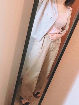 「Honeys（ハニーズ）のアイテム（チノパンツ）」を使った、あやのさん（レディース・158cm）の夏コーディネート