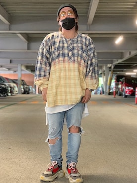 「Saint Laurent」｜「アイテム（ニットキャップ/ビーニー）」を使った、ihateyouさん（メンズ・167cm）の春コーディネート
