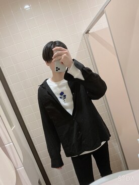 「お気に入りコーデ」｜「アイテム（スウェット）」を使った、まっちゃさん（メンズ・182cm）の冬コーディネート
