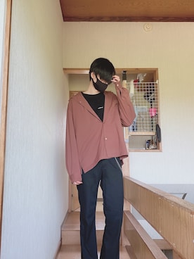 「韓国風コーデ」｜「アイテム（スラックス）」を使った、まっちゃさん（メンズ・182cm）の春コーディネート