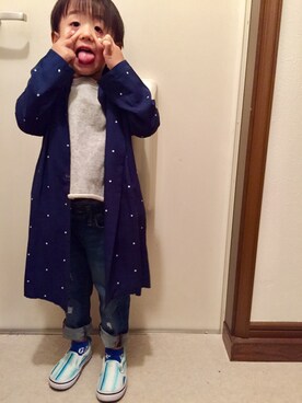 「AZUL by moussy（アズールバイマウジー）のアイテム（スウェット）」を使った、@Seanmamaさん（キッズ・100cm）の冬コーディネート