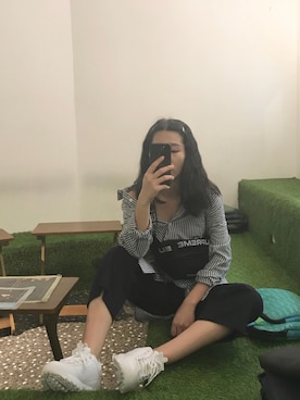 「a fadのアイテム」を使った、KUMI さん（レディース・163cm）の春コーディネート