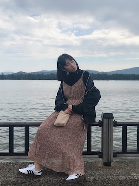 「A BATHING APE（アベイシングエイプ）のアイテム（ジャケット/アウター）」を使った、KUMI さん（レディース・163cm）の秋コーディネート