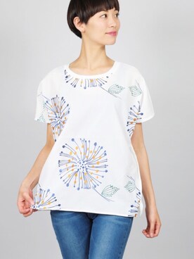 「LUON（ルオン）のBD/フラワー刺繍ブラウス（シャツ/ブラウス、その他）」を使った、わたこさん（レディース・160cm）の春コーディネート