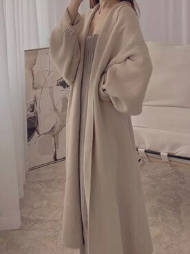 「fluffy.のアイテム（Knitwear、ベージュ系）」を使った、 fluffy.directorさん（レディース・155cm）の冬コーディネート