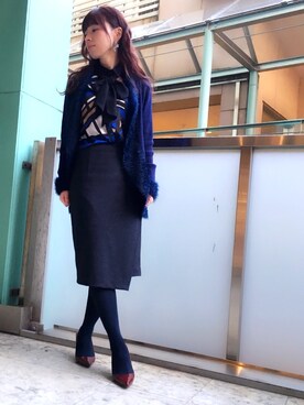 スーツスカートを使った 冬コーデ のレディース人気ファッションコーディネート Wear
