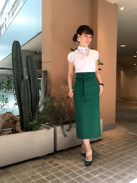 「シロシャツ」｜Rosettaさん（レディース・155cm）の春コーディネート