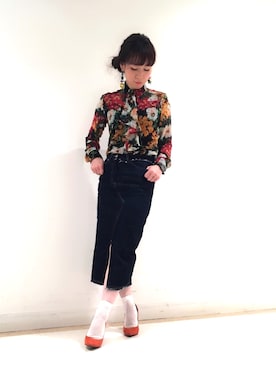 「とろみシャツ」｜Rosettaさん（レディース・155cm）の夏コーディネート