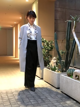「とろみシャツ」｜「アイテム（ジャケット/アウター）」を使った、Rosettaさん（レディース・155cm）の冬コーディネート