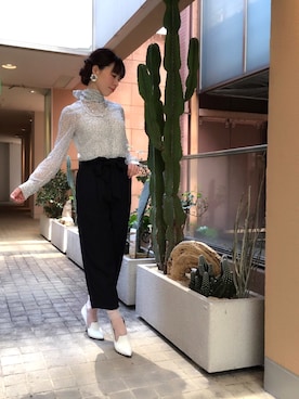 「とろみブラウス」｜Rosettaさん（レディース・155cm）の春コーディネート
