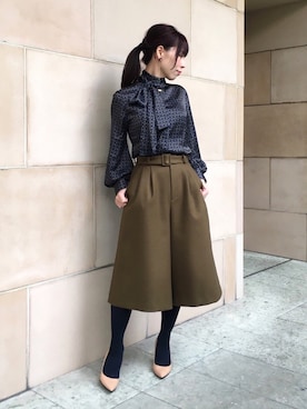 「とろみブラウス」｜Rosettaさん（レディース・155cm）の冬コーディネート