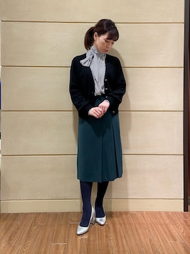 「とろみブラウス」｜Rosettaさん（レディース・155cm）の冬コーディネート