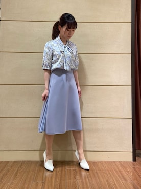 「とろみブラウス」｜Rosettaさん（レディース・155cm）の春コーディネート