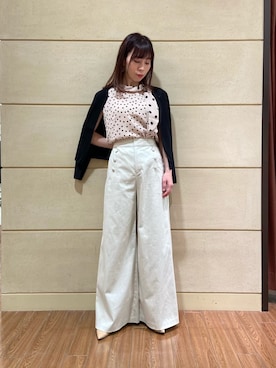 「とろみブラウス」｜Rosettaさん（レディース・155cm）の春コーディネート