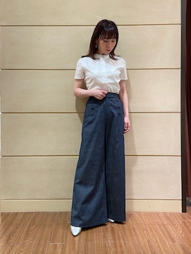 「NARACAMICIE（ナラカミーチェ）のアイテム（パンツ）」を使った、Rosettaさん（レディース・155cm）の春コーディネート
