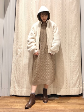 momoさん（レディース・155cm）の冬コーディネート