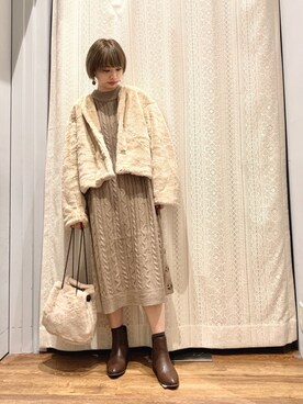 momoさん（レディース・155cm）の冬コーディネート