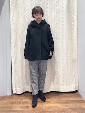 「グレンチェック」｜「アイテム（その他アウター）」を使った、momoさん（レディース・155cm）の秋コーディネート