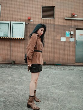 「MONKI（モンキ）のアイテム（ファッション雑貨）」を使った、PrettyLeggiesさん（レディース・157cm）の冬コーディネート
