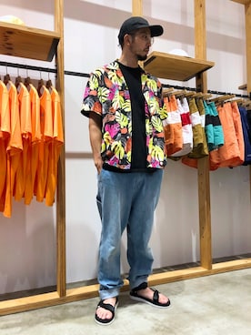 「Saturdays NYC（サタデーズ ニューヨークシティ ）のアイテム（サンダル）」を使った、furuさん（メンズ・181cm）の夏コーディネート