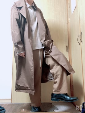 「秋のマイ旬スタイル」｜「アイテム（トレンチコート）」を使った、코다이。こうだいさん（メンズ・166cm）の秋コーディネート