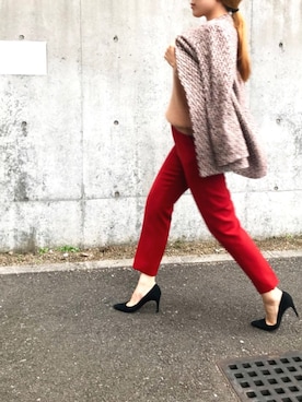 「GOUT COMMUN（グーコミューン）のアイテム（ノーカラージャケット）」を使った、asamiさん（レディース・163cm）の秋コーディネート