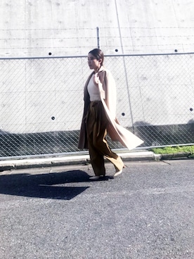 「アイテム（その他アウター、イエロー系）」を使った、asamiさん（レディース・163cm）の秋コーディネート