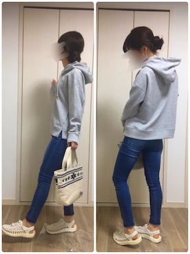 「YEVS（イーブス）のアイテム（パンツ）」を使った、&JERRYさん（レディース・153cm）の夏コーディネート