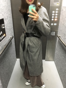 「ゆるゆる」｜「アイテム（チェスターコート）」を使った、maki.さん（レディース・160cm）の冬コーディネート