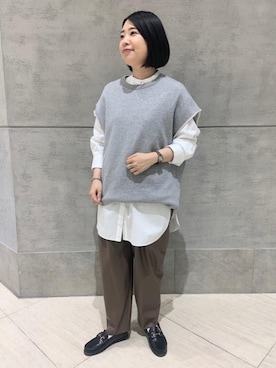 「ASTRAET（アストラット）のアイテム（スウェット）」を使った、UEDA HONOさん（レディース・155cm）の夏コーディネート