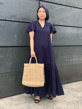 「UNITED ARROWS（ユナイテッドアローズ）のUWFM コインネックレス M（ネックレス、ゴールド系）」を使った、UEDA HONOさん（レディース・154cm）の春コーディネート